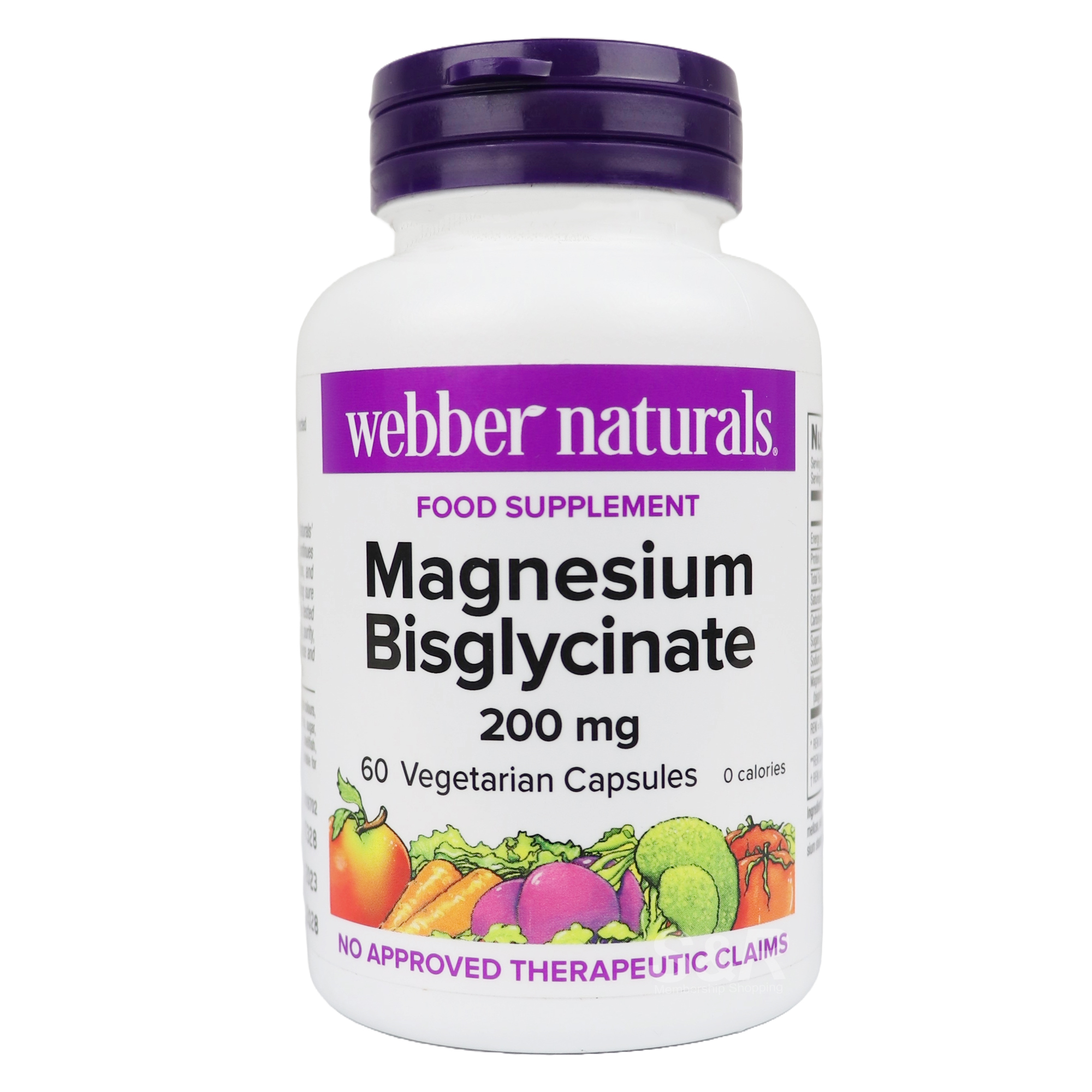 Webber Naturals Magnesium Bisglycinate 200mg 60capsules